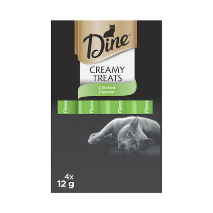 Dine Creamy Treats Cat Treats Chicken Flavour 4x12g Sachets - 4 pack