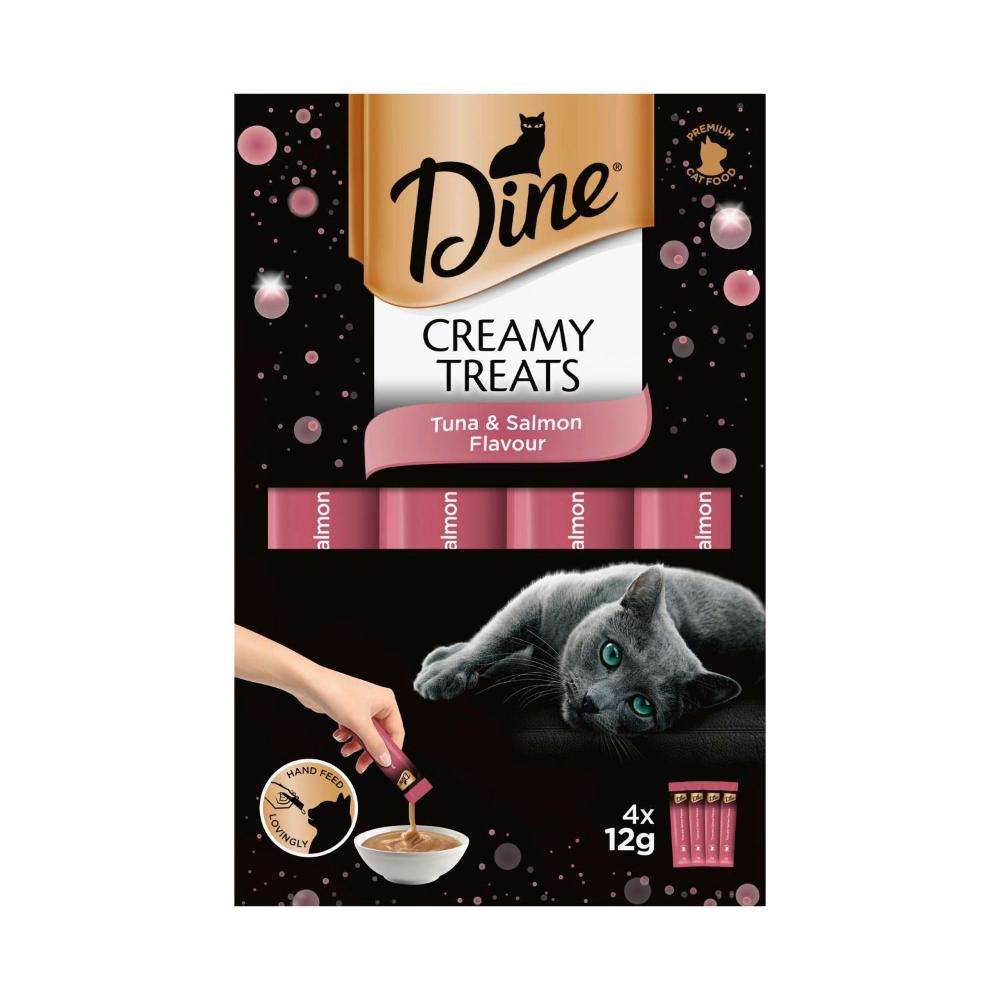 Dine Creamy Treats Cat Treats Tuna & Salmon Flavour 4x12g Sachets - 4 pack
