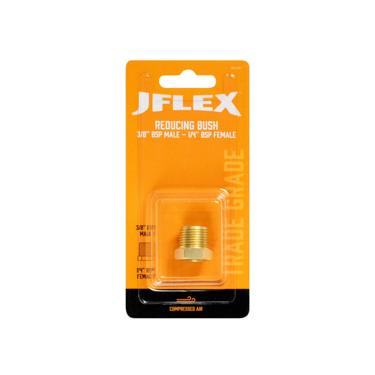 Jflex Brass Reducing Bush - 3/8" BSP Male x 1/4" BSP Female