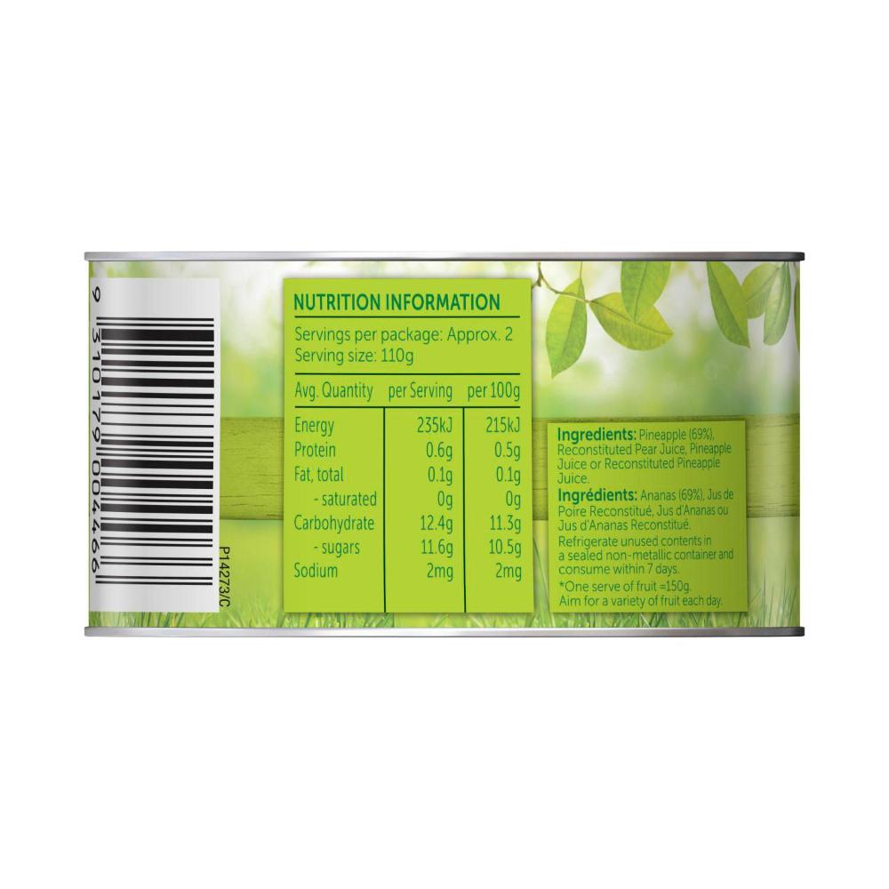 Golden Cire Australian Pineapple Pieces In Juice - 225g