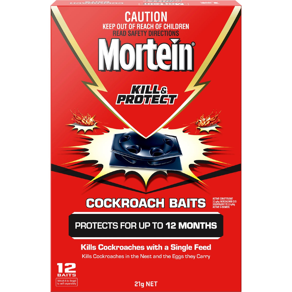 Mortein Kill & Protect Cockroach Baits 12 Pack