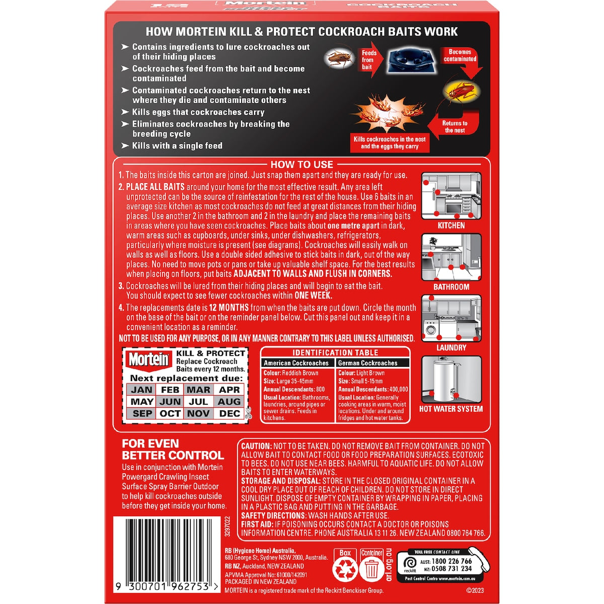 Mortein Kill & Protect Cockroach Baits 12 Pack