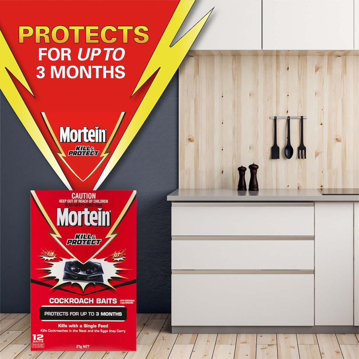 Mortein Kill & Protect Cockroach Baits 12 Pack