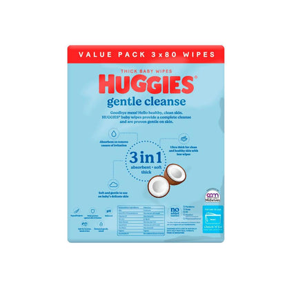 Huggies Thick Baby Wipes Coconut Oil - 3 pack