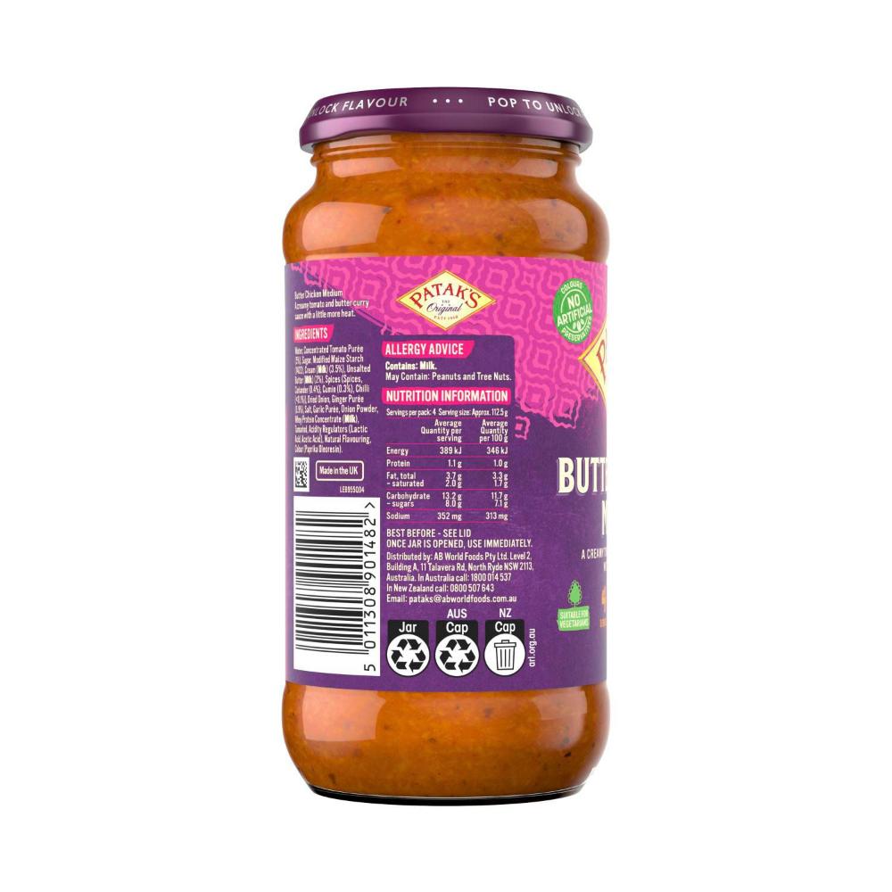 Patak's Butter Chicken Simmer Sauce Medium - 450g