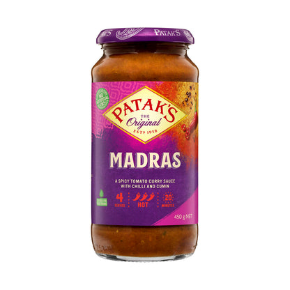 Patak's Madras Simmer Sauce Hot - 450g
