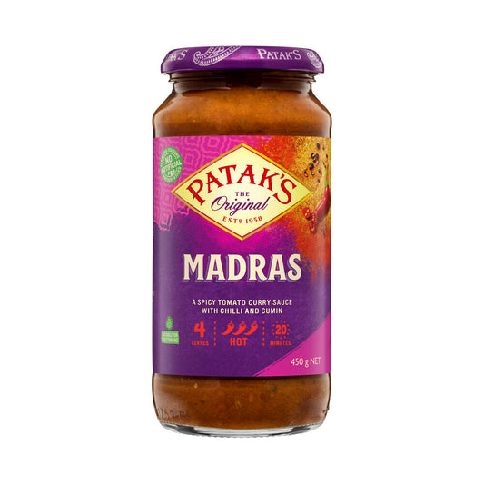 Patak's Madras Simmer Sauce Hot - 450g