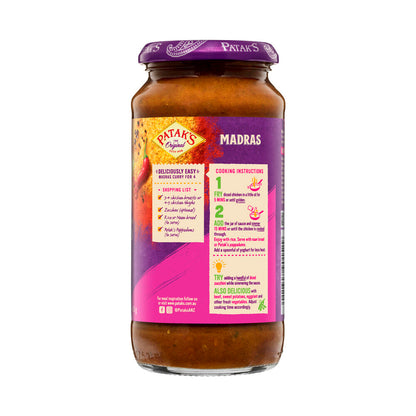 Patak's Madras Simmer Sauce Hot - 450g