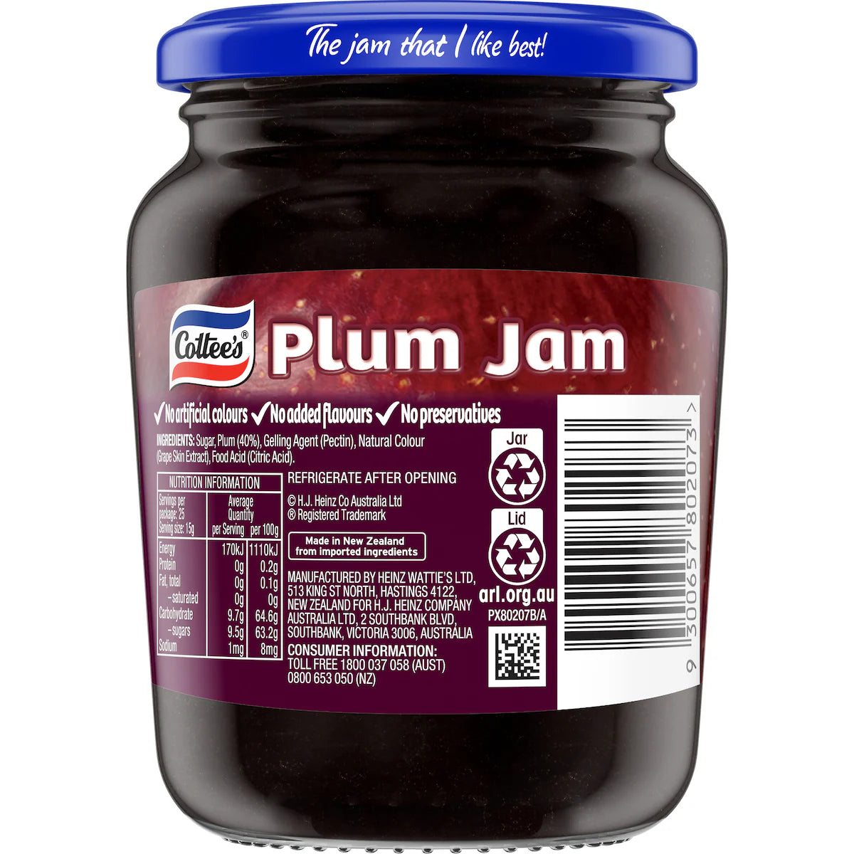 Cottees Plum Jam | 375g