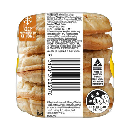 Golden Crumpet Rounds Wholemeal - 300g