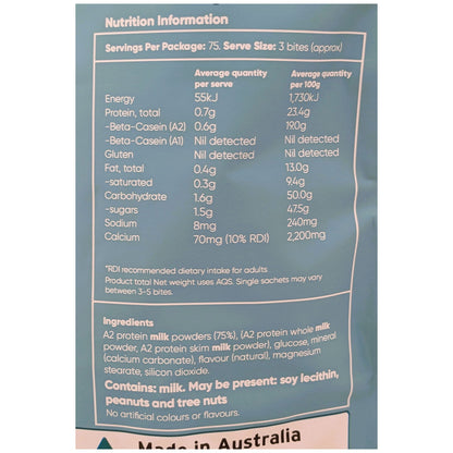 Ozi Choice A2 Milky Bites Vanilla Australian Cow-Shaped Calcium Bites 300g