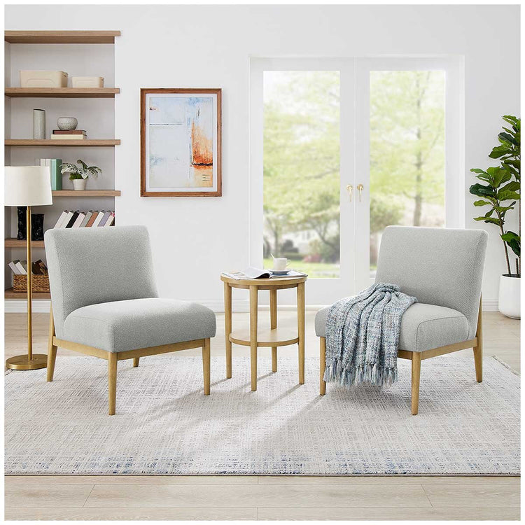 Thomasville 3 Piece Fabric Chair and Accent Table Set Dark Grey
