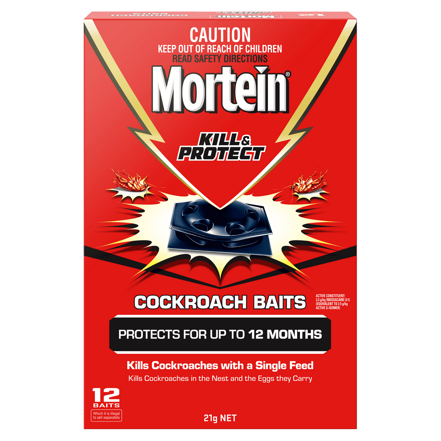 Mortein Kill and Protect Cockroach Baits - 12 Pack