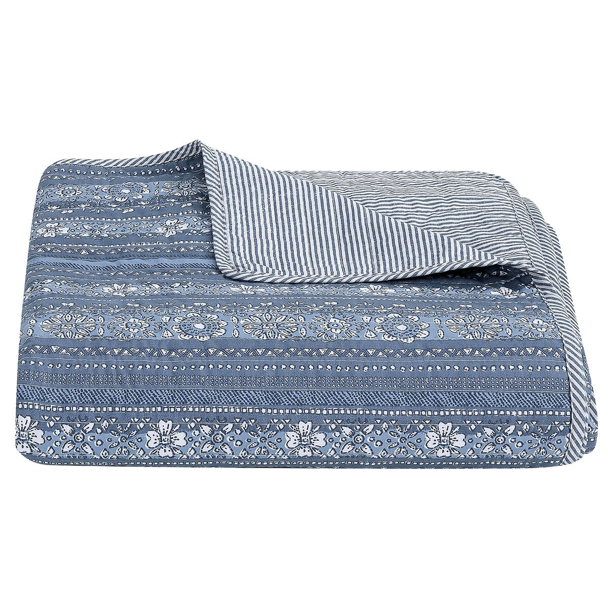 Fraiche Maison Microfibre Quilt Queen Anika Stripe