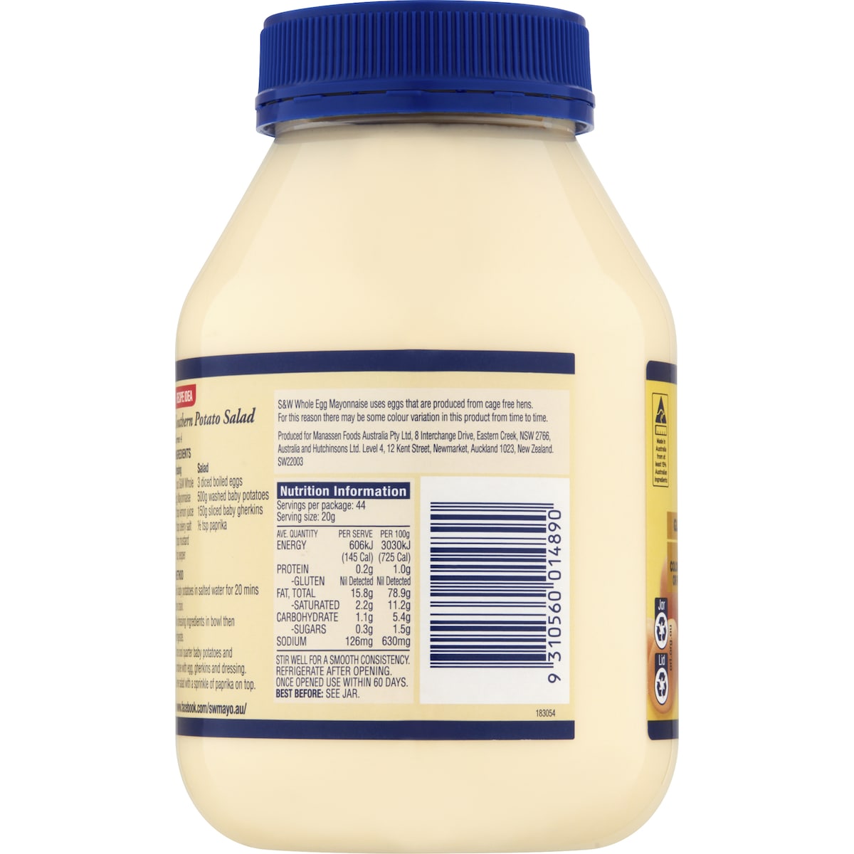 S&W Mayonnaise Whole Egg 880g