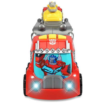 Hasbro Lights And Sounds Extra Large Hauler With 6 Vehicles Rescue Bots