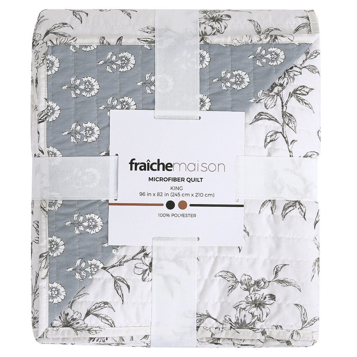 Fraiche Maison Microfiber Quilt King Elodie Floral
