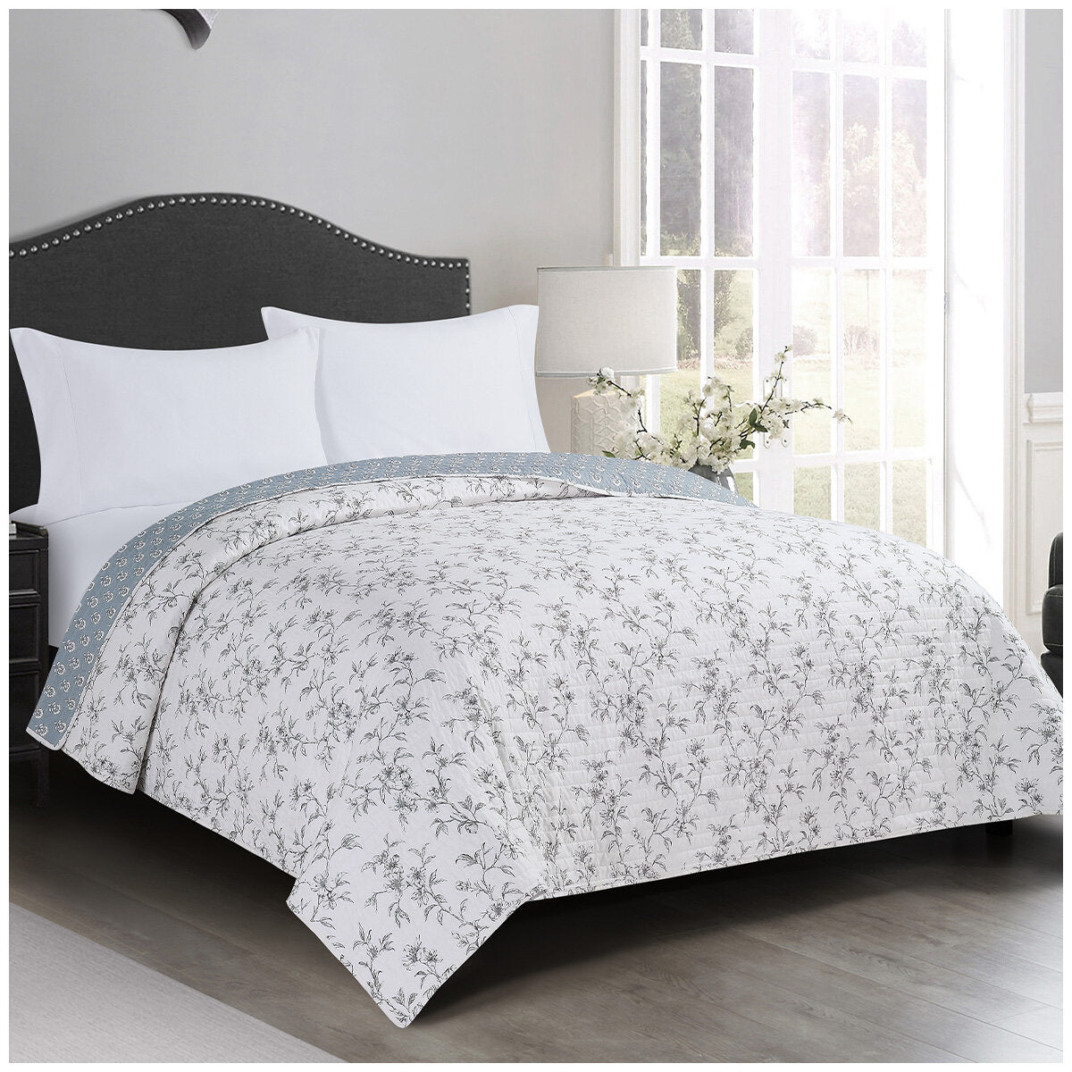 Fraiche Maison Microfiber Quilt King Elodie Floral