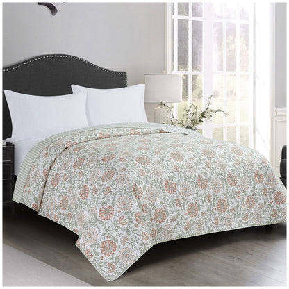 Fraiche Maison Microfiber Quilt King Genevieve Floral