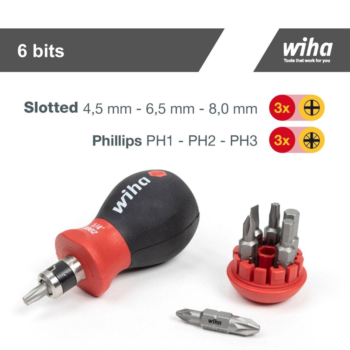Wiha Stubby Bit Holder - 6.5cm
