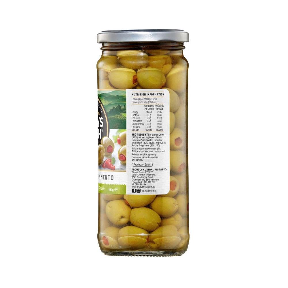 Always Fresh Stuffed Pimento Olives - 450g