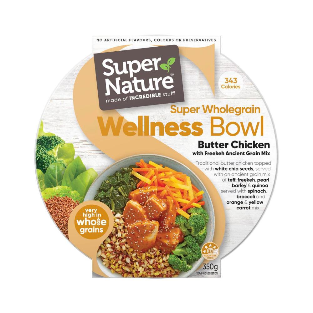 Super Nature Wellness Bowls Wholegrain Butter Chicken Ancient Grain - 350g