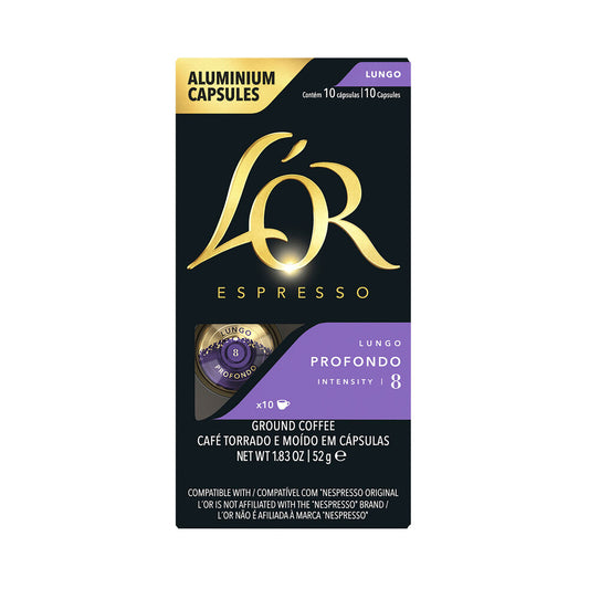 L'OR Espresso Lungo Profondo Intensity 8 Coffee Capsules 52g - 10 pack