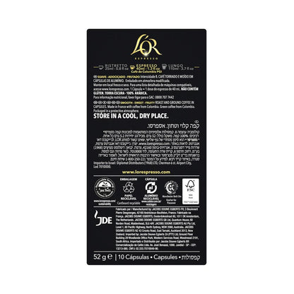 L'OR Espresso Colombia Intensity 8 Coffee Capsules 52g - 10 pack
