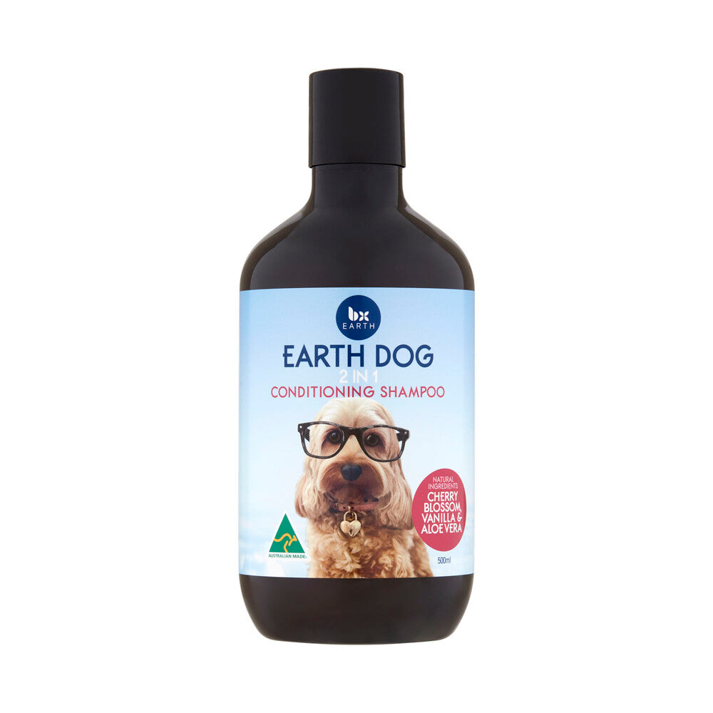 BX Earth Dog 2 In 1 Cherry Blossom Vanilla & Aloe Vera All Natural Conditioning Shampoo - 500mL