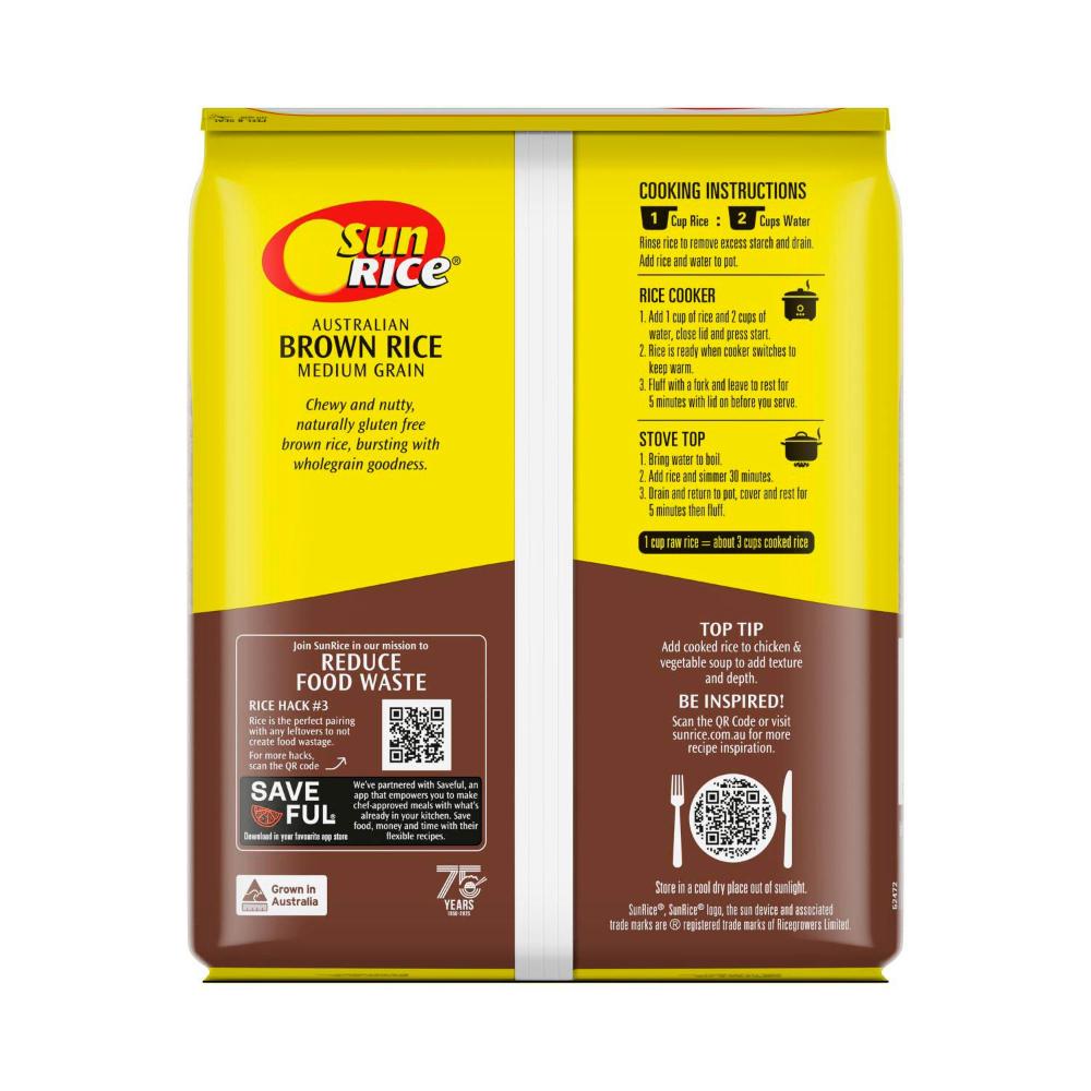 Sunrice Australian Medium Grain Brown Rice - 2kg