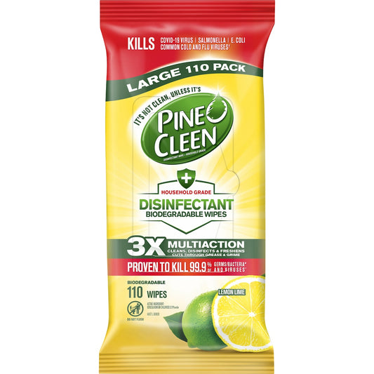 Pine O Cleen Lemon Lime Disinfectant Cleaning Wipes 110 pack