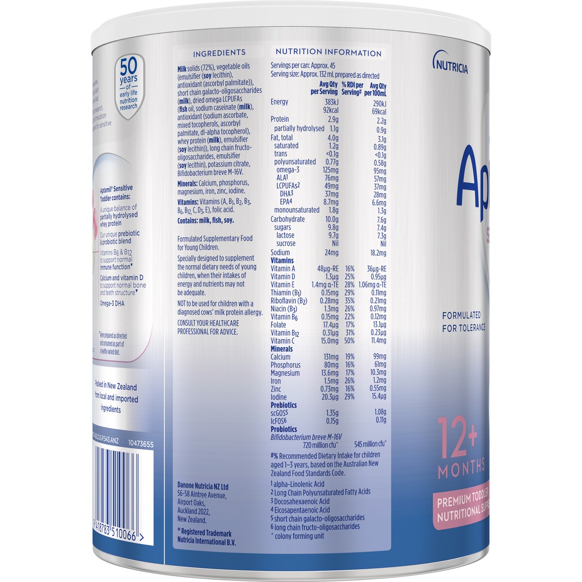 Aptamil Sensitive Premium Toddler Formula From 12+ Months 900g