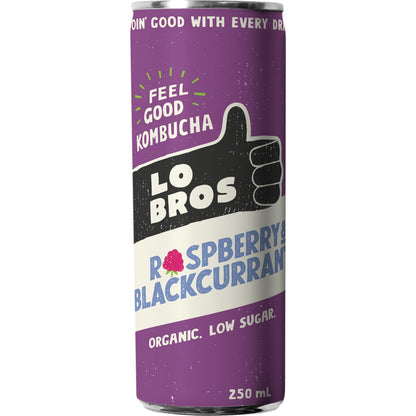 Lo Bros Kombucha Raspberry & Blackcurrant 250ml X 4 Pack