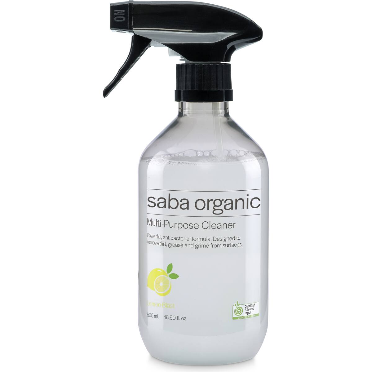 Saba Organics Multi Purpose Cleaning Spray Lemon Blast 500ml