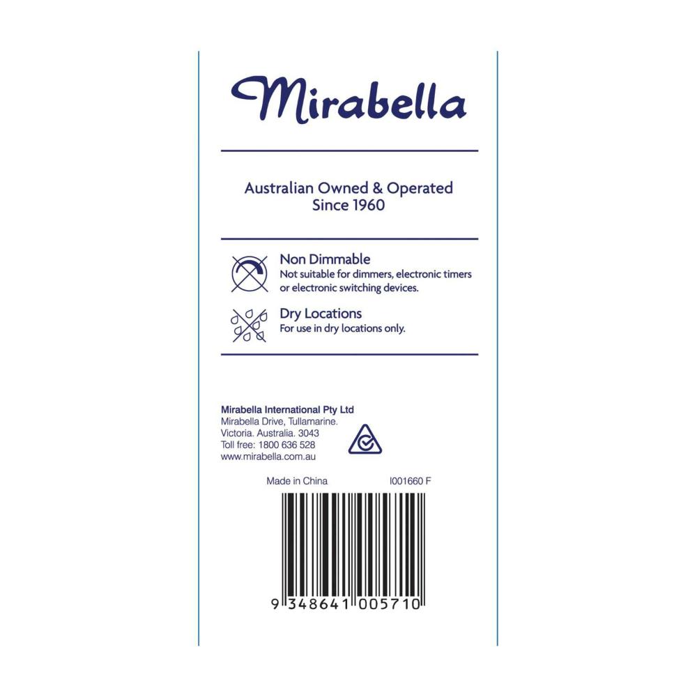 Mirabella Globe Led Bayonet 7 Watt 806 Lumens Warm White - 1 pack