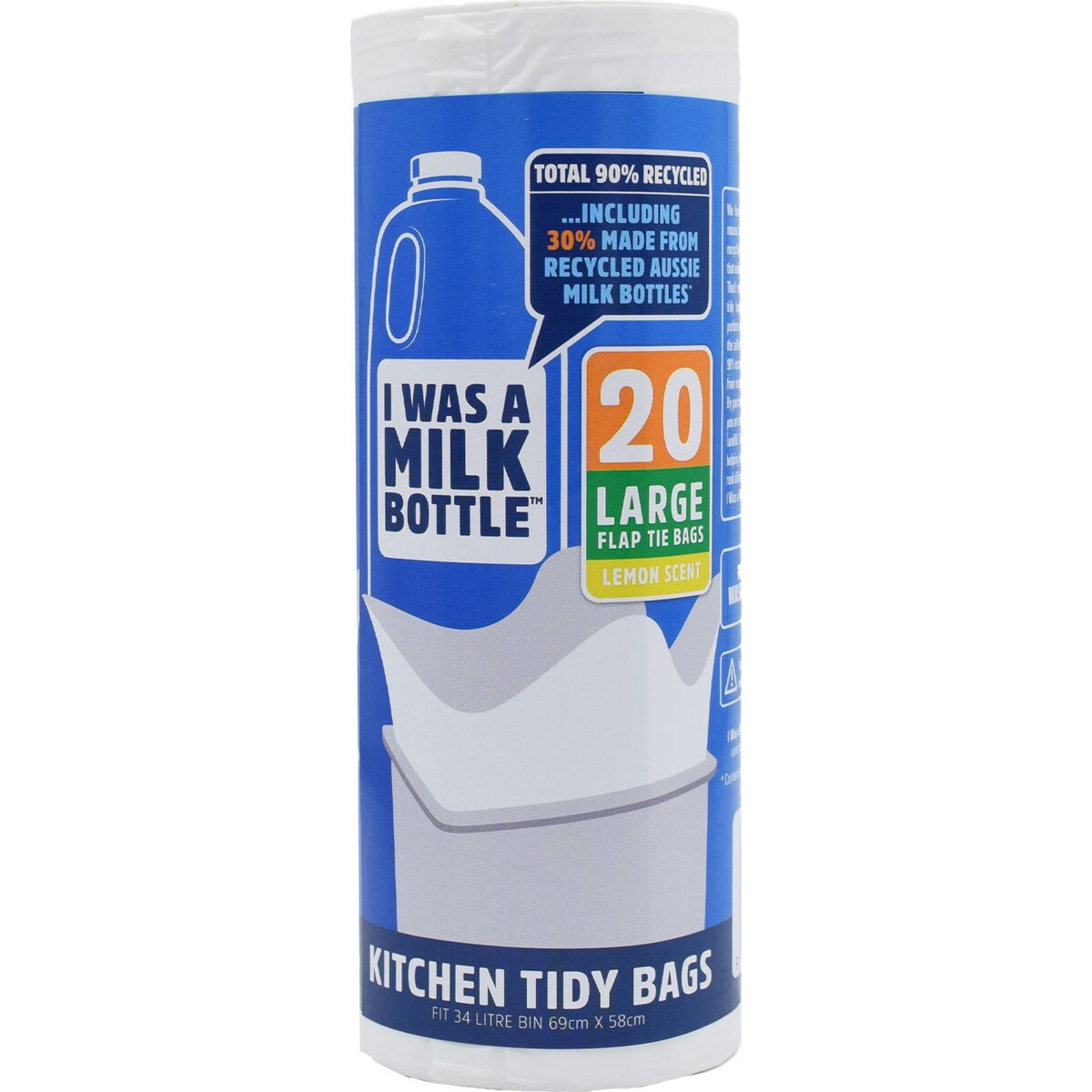 I Was A Milk Bottle Kitchen Tidy Bag Large Lemon Scented 20 pack