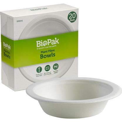 Biopak Plant Fibre Bowls 20 Pack