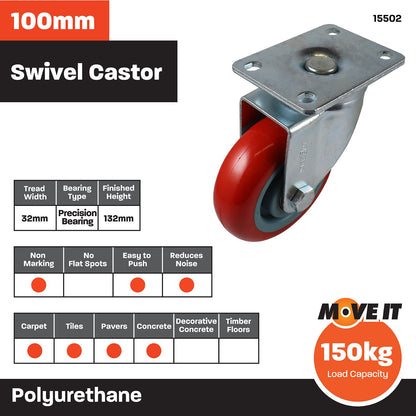 Move It Swivel Castor - 100mm - 150kg