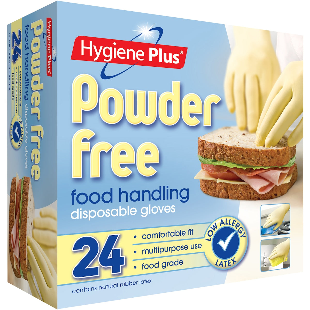 Hygiene Plus Gloves Disposable Powder Free 24 pack