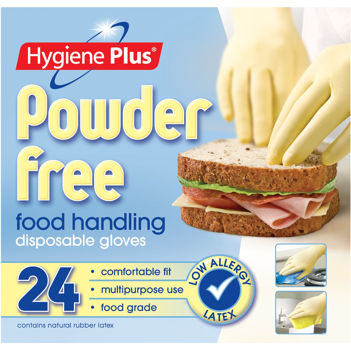 Hygiene Plus Gloves Disposable Powder Free 24 pack