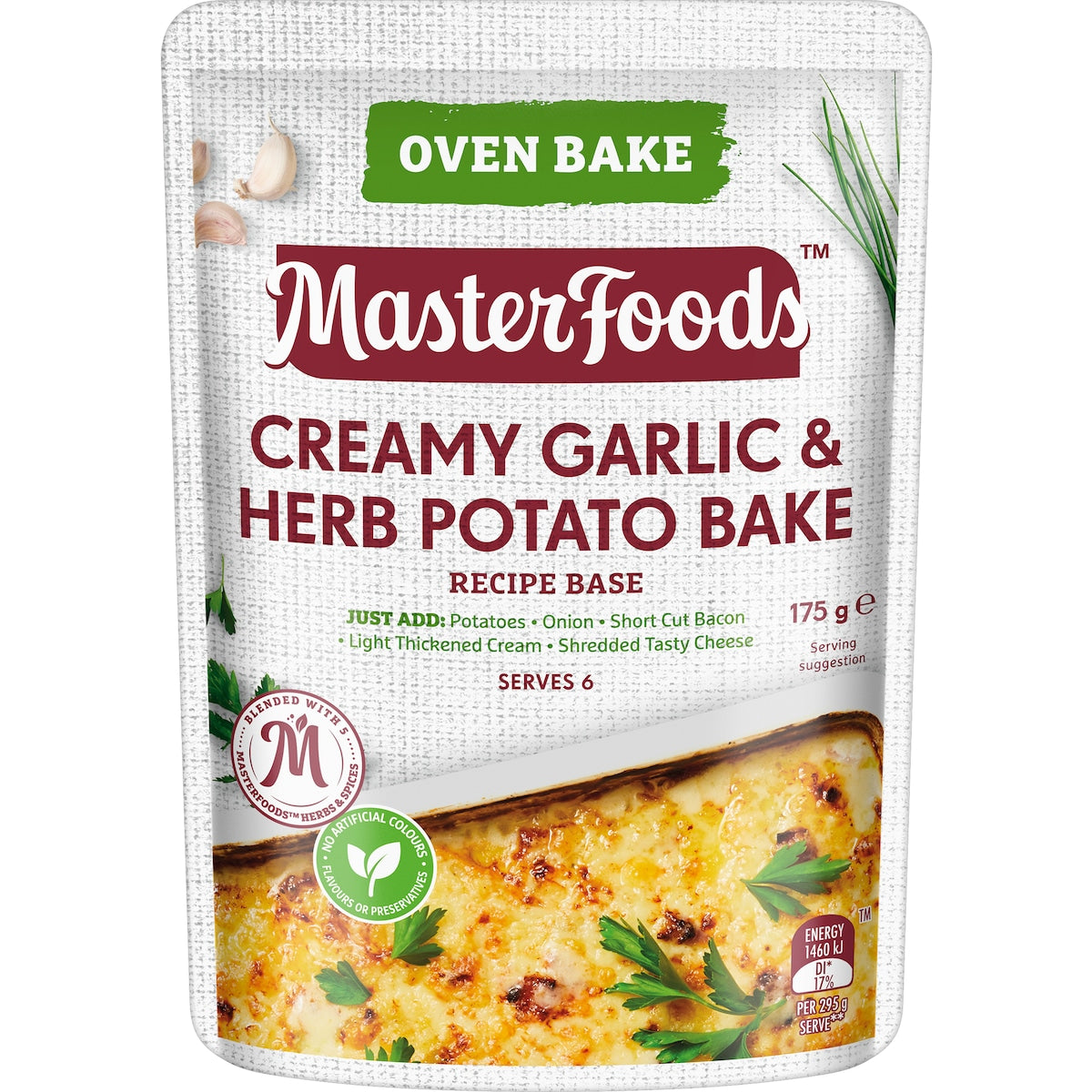 MasterFoods Creamy Herb Garlic Potato Bake 175g