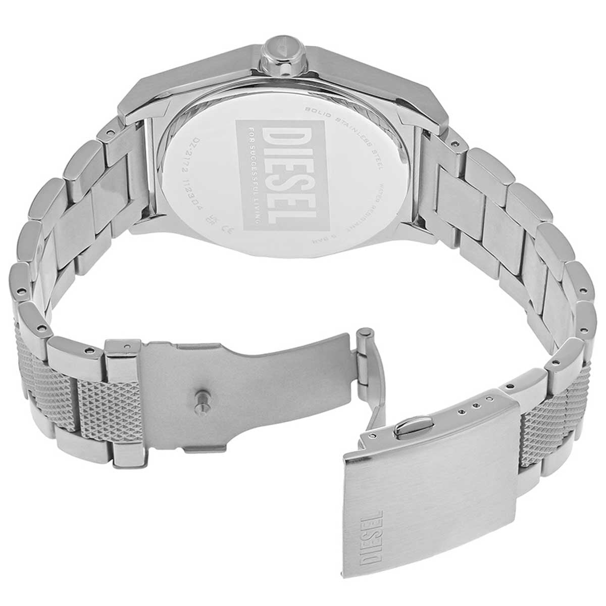 Diesel Scraper Stainless Steel Men's Watch DZ2172 43mm Black Sunray Dial Stainless Steel Bracelet