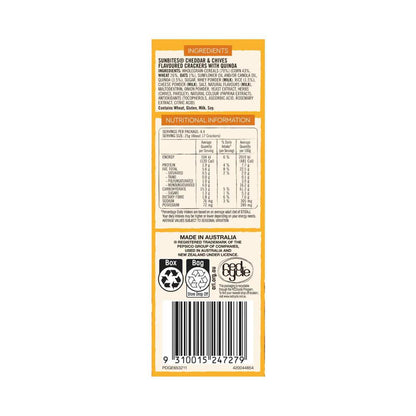 Sunbites Cheddar & Chives Snack Crackers With Quinoa Share Pack - 110g