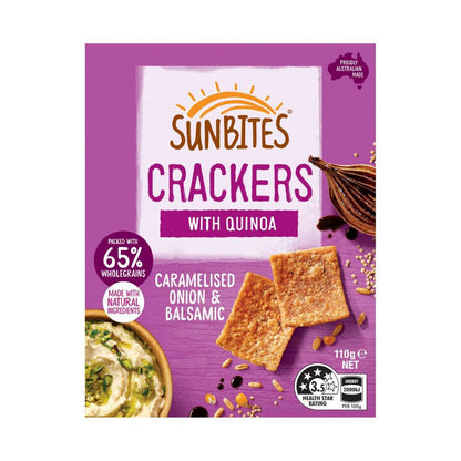 Sunbites Caramelised Onion & Balsamic Snack Crackers - 110g