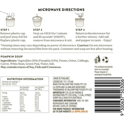 La Zuppa Microwave Soup Pumpkin 420g