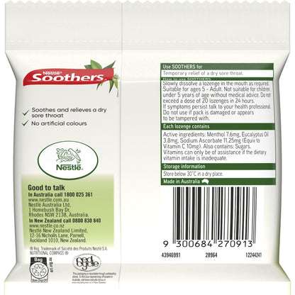 Nestle Soothers Throat Lozenge Eucalyptus & Menthol 3 pack