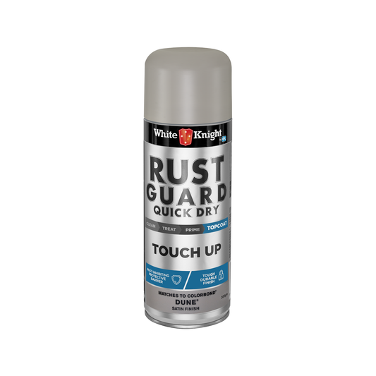 White Knight Rust Guard Quick Dry Touch Up Spray Paint - Dune Satin Finish 300g