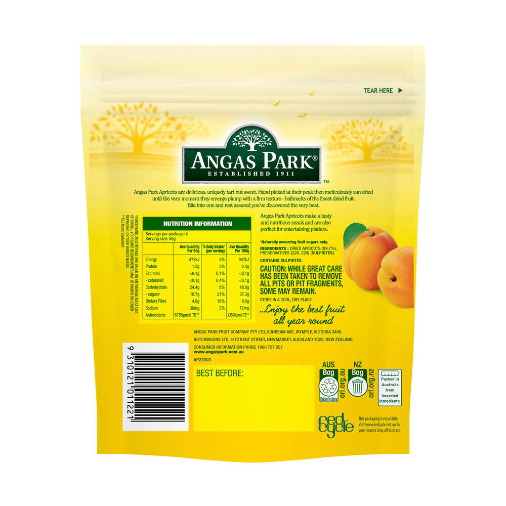 Angas Park Fancy Large Dried Apricots - 200g