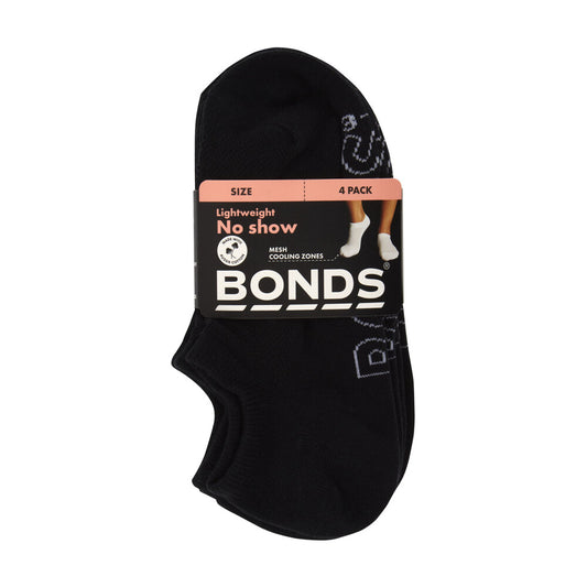 Bonds Womens Logo Light No Show Size 3 - 84 - pack