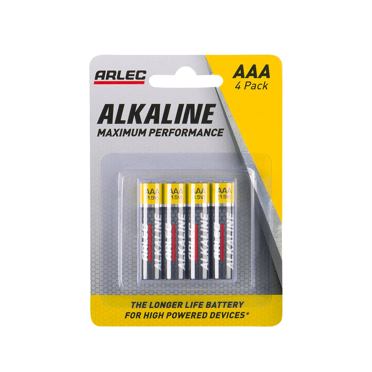 Arlec Maximum Performance AAA Alkaline Batteries - 4 Pack